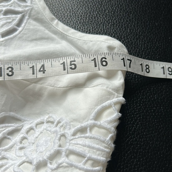 Anthropologie Vineet Bahl Sleeveless V Neck
Floral Cutwork Midi Dress White MNEW - Picture 14 of 16